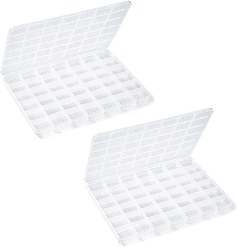 2pcs 42 Grids Plastic Bead Organizer Beads Storage Containers Bead Holder Organizer Clear Storage Dividers Box for Jewelry Arts and Crafts
